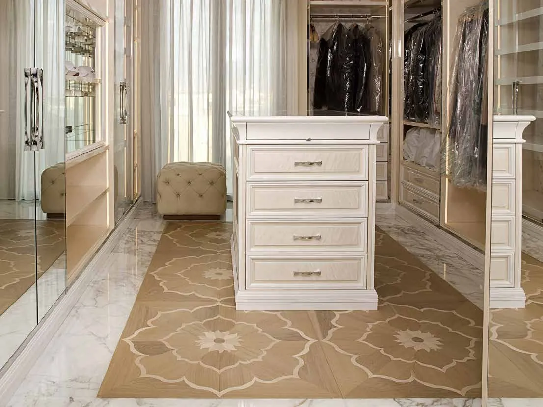 Premium Italian parquet flooring detail