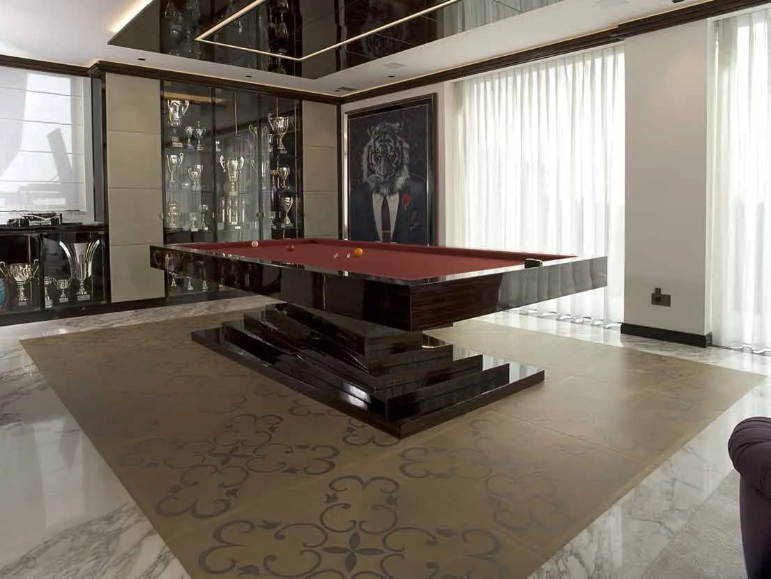 Italian artisan parquet flooring with herringbone pattern