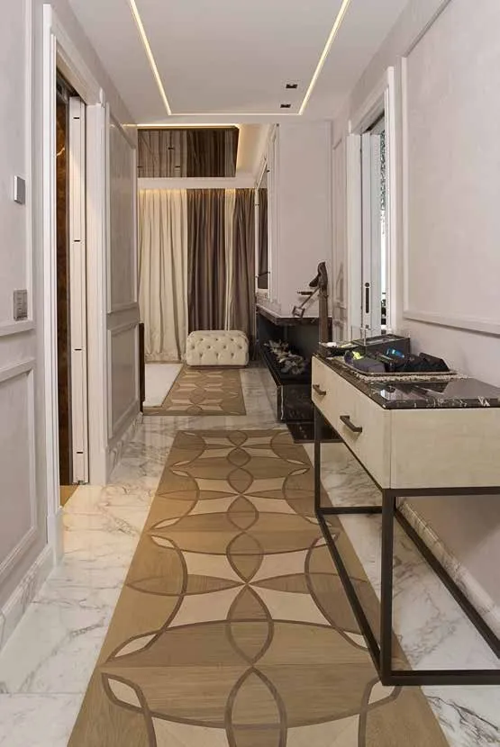 Custom Italian wood flooring craftsmanship
