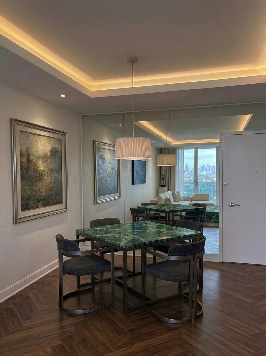 Seacoast residence interior detail — bespoke finishes and custom millwork by Cappelli Interiors